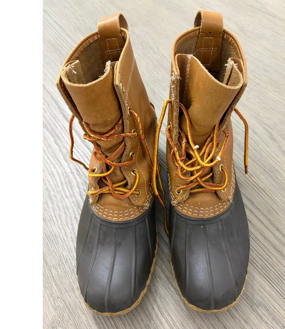 L L Bean Duck Boots Brown Leather Waterproof Outdoor Men's 8, EM